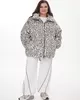 А1124 Бомбер Корелия 100С молочный принт леопард для женщин большого размера с доставкой по Москве и России