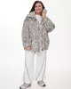 А1124 Бомбер Корелия 100С молочный принт леопард для женщин большого размера с доставкой по Москве и России