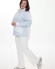 А887 Худи комбинированное Тоита белый (голубой) принт полоска для женщин большого размера с доставкой по Москве и России