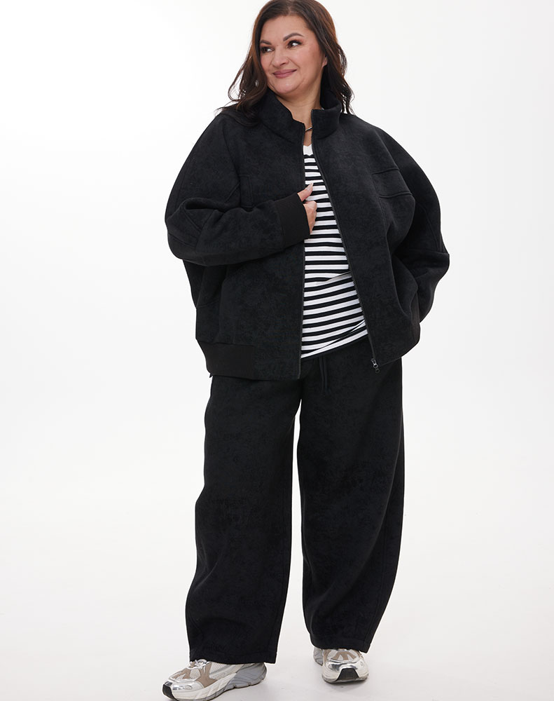 А1130 Толстовка Монтана черный для женщин большого размера с доставкой по Москве и России