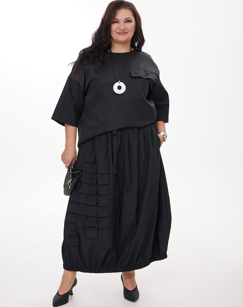 А1147 Юбка Милдред черный для женщин большого размера с доставкой по Москве и России