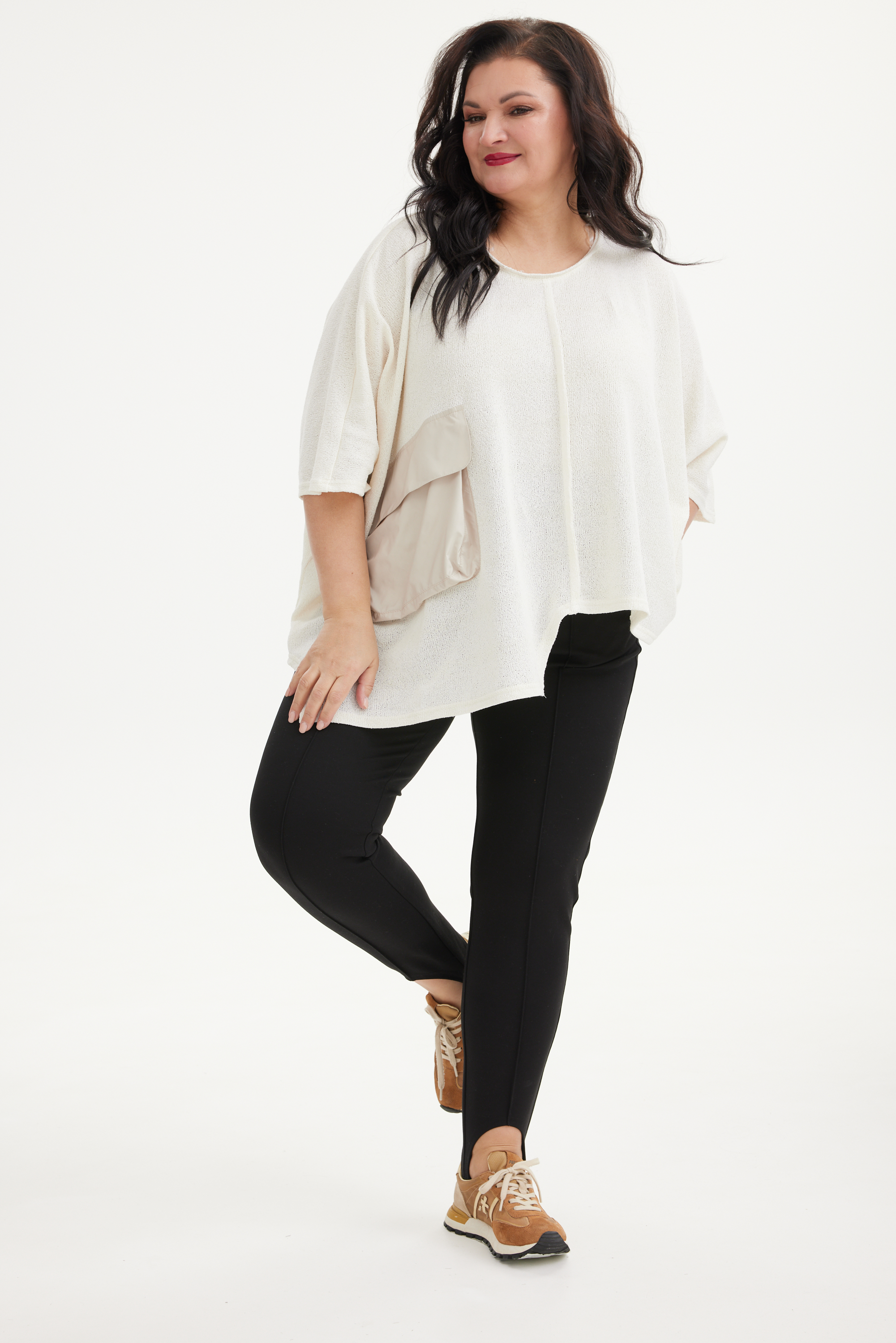 А1150 Леггинсы Бэки черный для женщин большого размера с доставкой по Москве и России