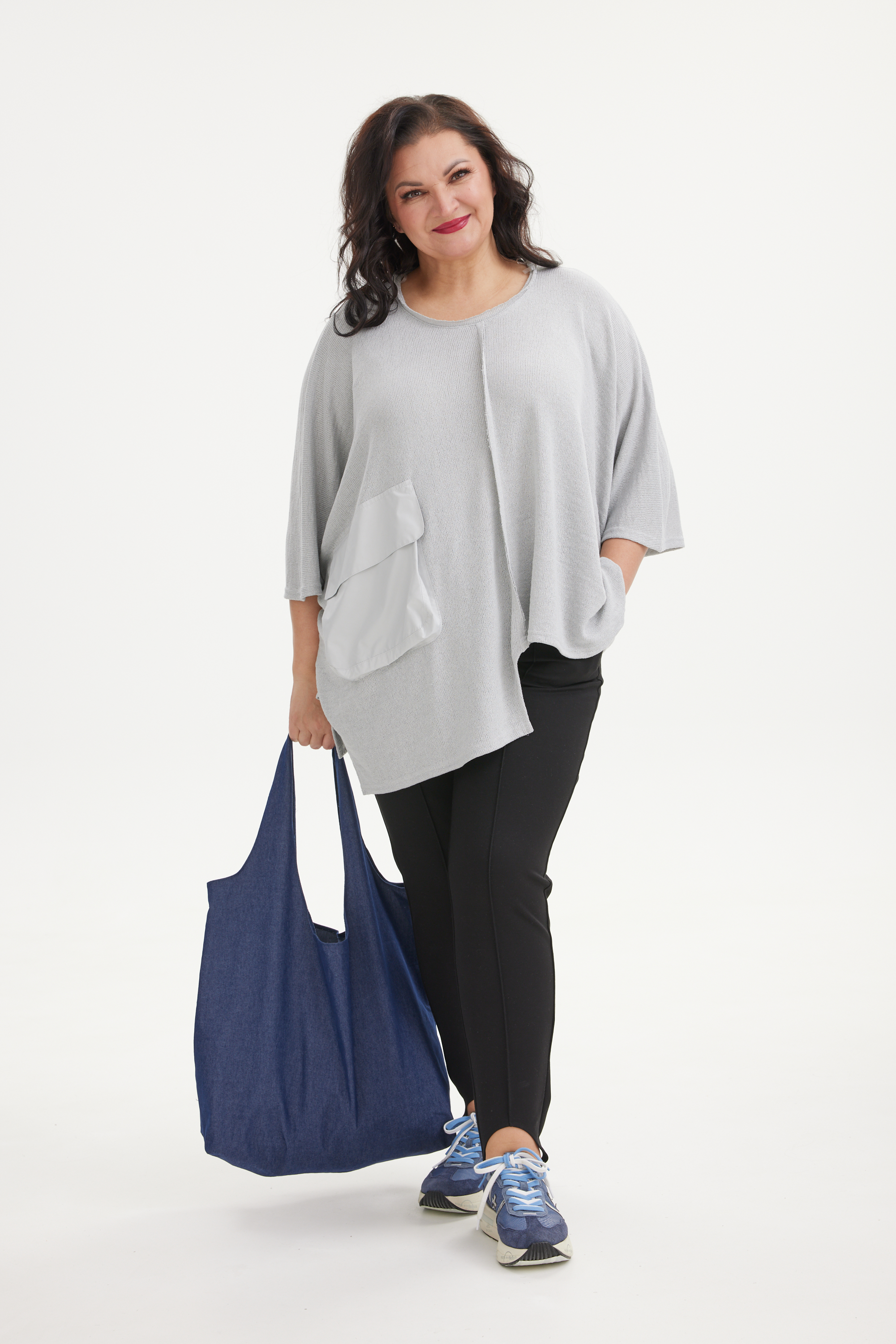 А1165 Туника Бакара серый для женщин большого размера с доставкой по Москве и России