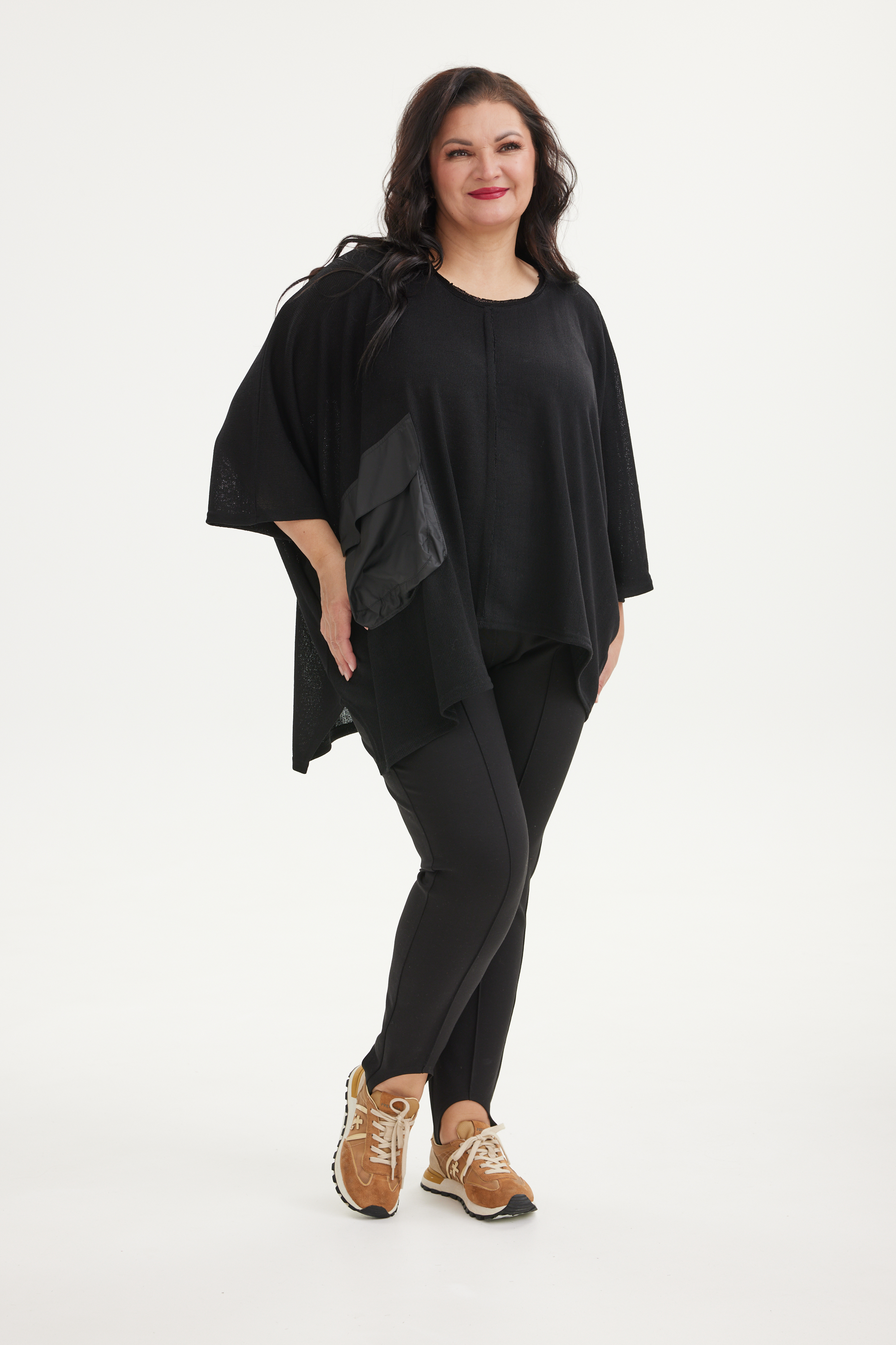 А1165 Туника Бакара черный для женщин большого размера с доставкой по Москве и России