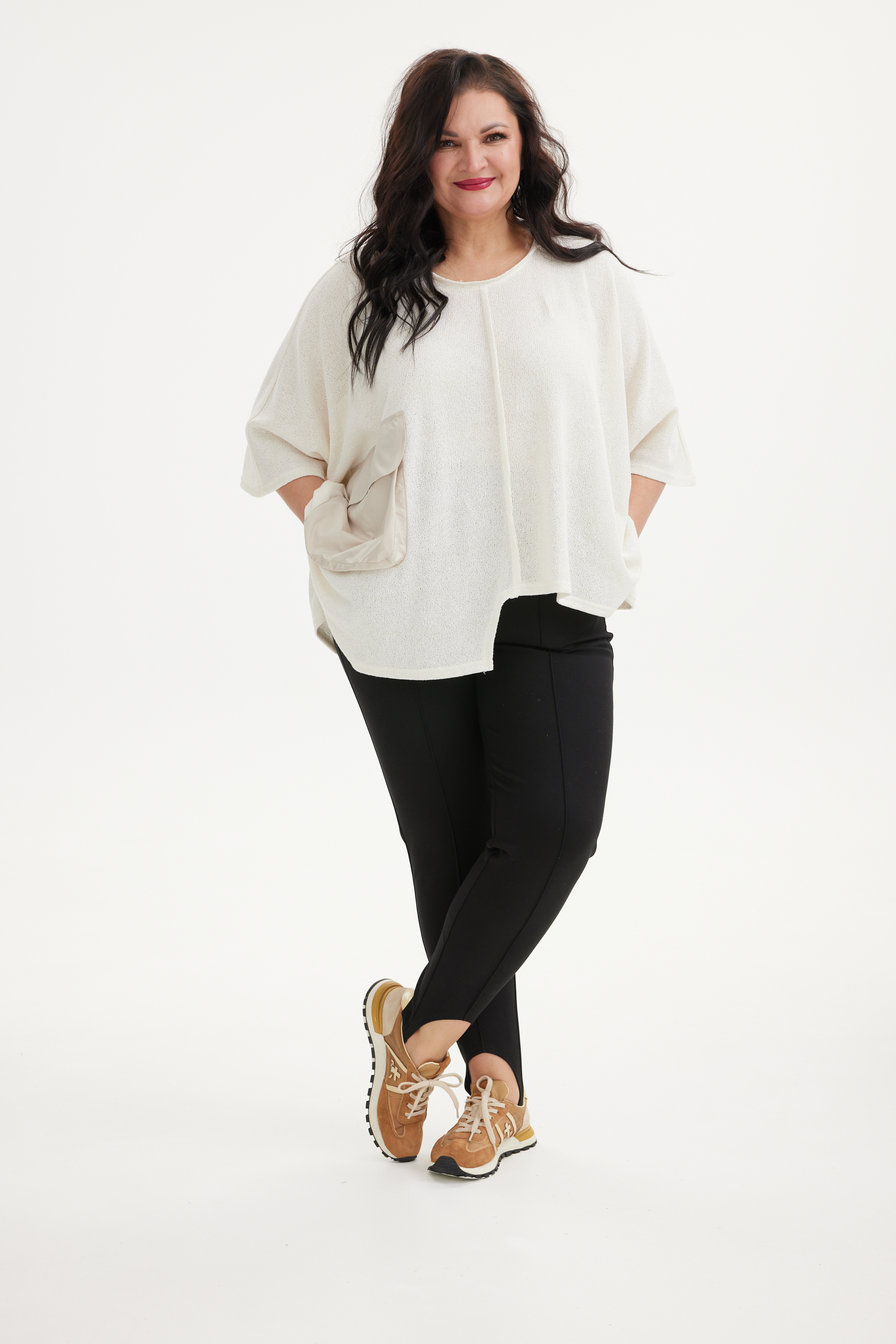 А1165 Туника Бакара молочный для женщин большого размера с доставкой по Москве и России