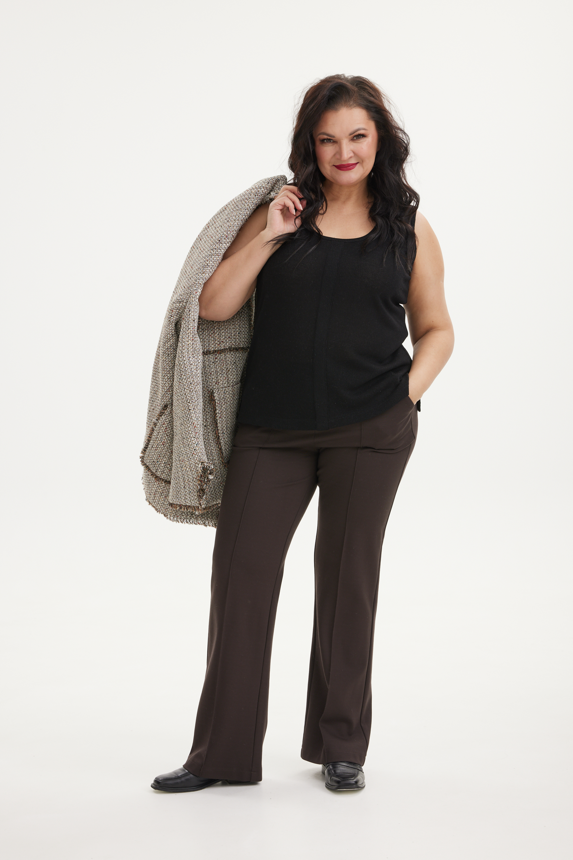 А856/2 Майка Аиша черный для женщин большого размера с доставкой по Москве и России