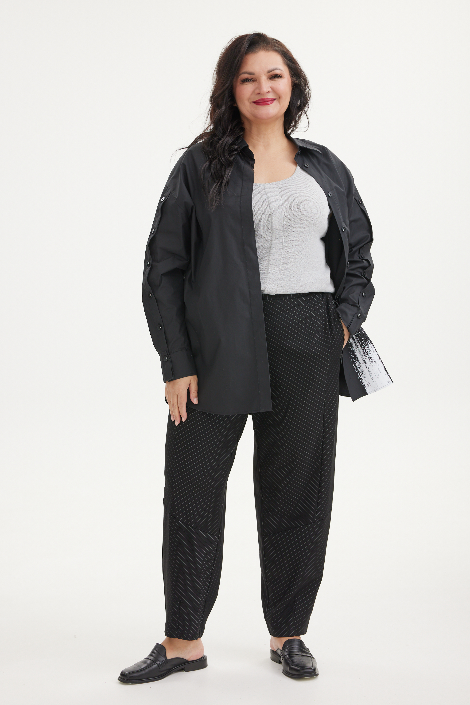 А856/2 Майка Аиша серый для женщин большого размера с доставкой по Москве и России