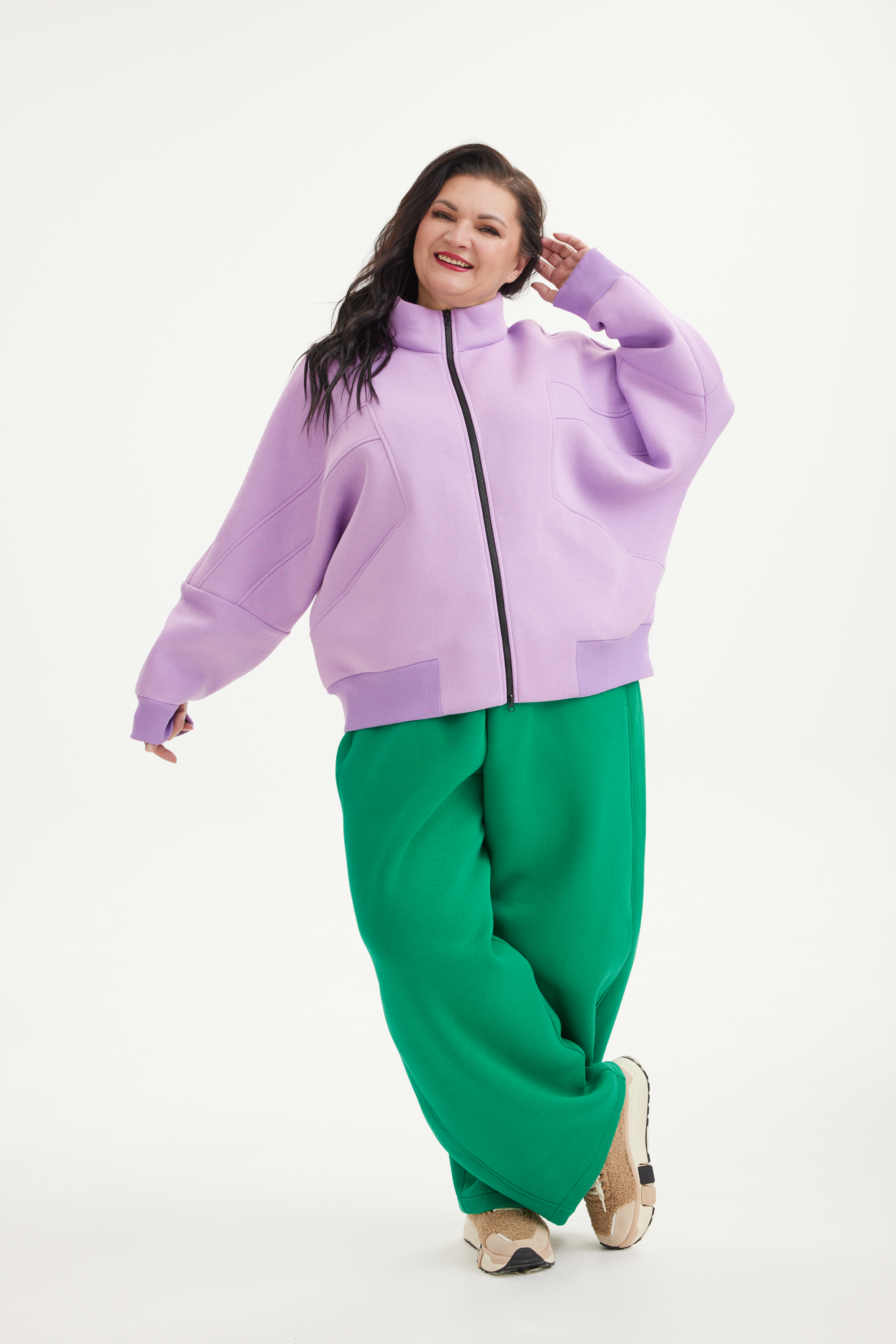 А1130 Толстовка Монтана лиловый для женщин большого размера с доставкой по Москве и России