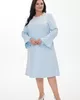 S980 Платье Бэлла Цвет: голубой для женщин большого размера с доставкой по Москве и России