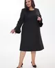 S980 Платье Бэлла Цвет: черный для женщин большого размера с доставкой по Москве и России