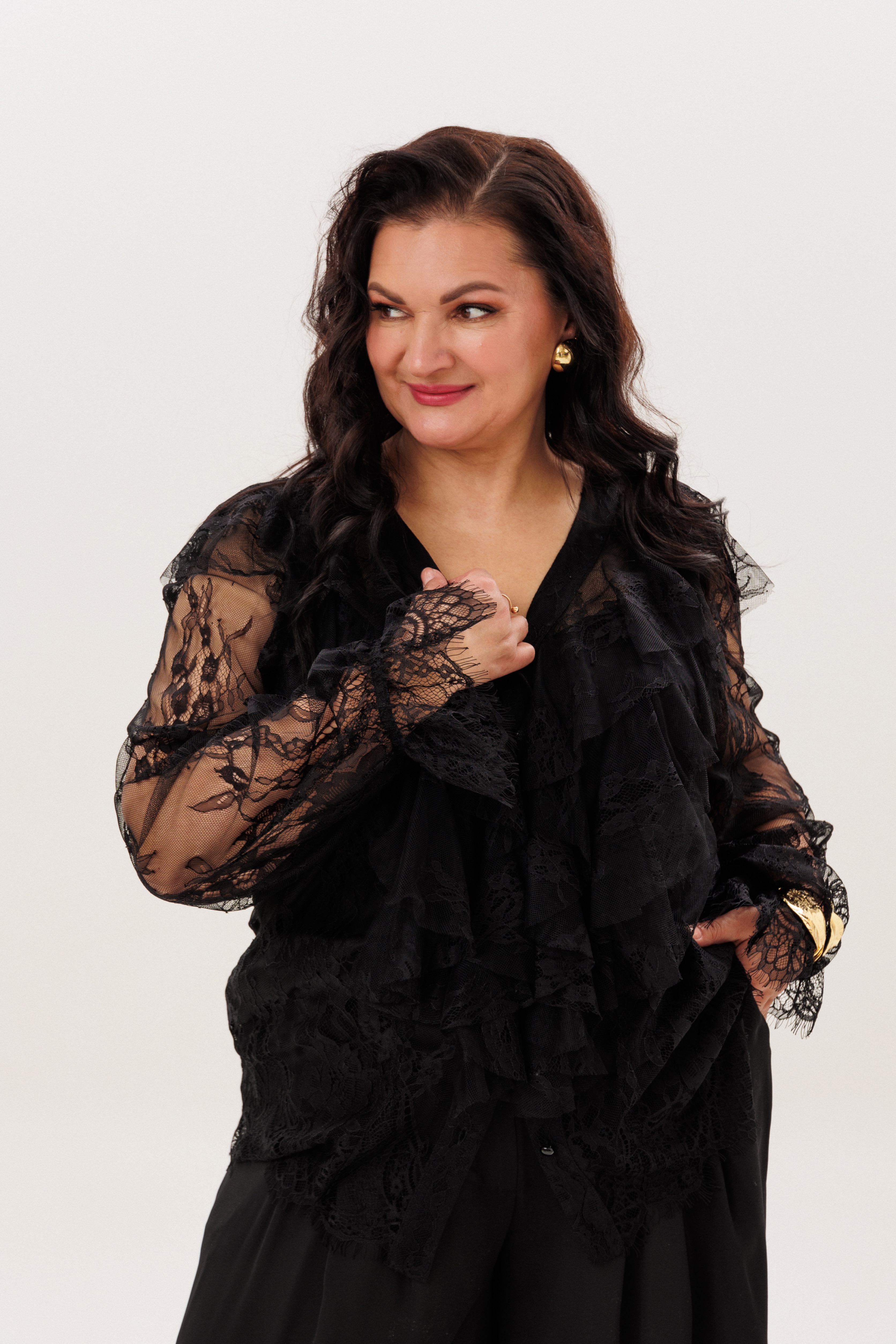 А1178 Блузка Вилма + топ черный для женщин большого размера с доставкой по Москве и России