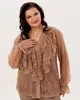 А1178 Блузка Вилма + топ кофейный для женщин большого размера с доставкой по Москве и России