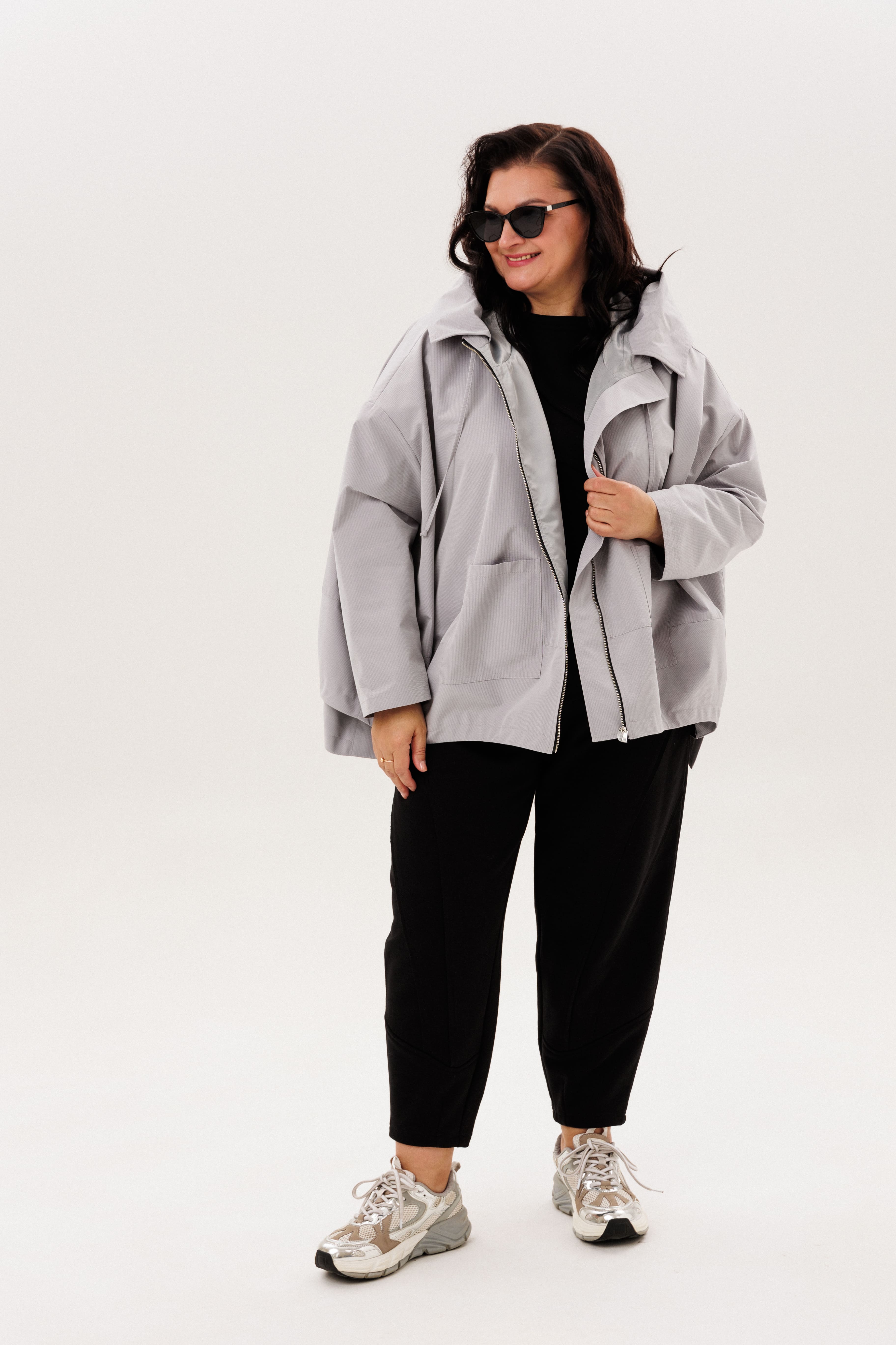А511/3 Ветровка Темми серый для женщин большого размера с доставкой по Москве и России