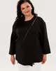 А1142 Джемпер Меланья черный для женщин большого размера с доставкой по Москве и России