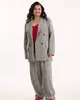 А1180 Костюм Стим серый принт полоска для женщин большого размера с доставкой по Москве и России