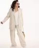А1180 Костюм Стим бежевый принт полоска для женщин большого размера с доставкой по Москве и России