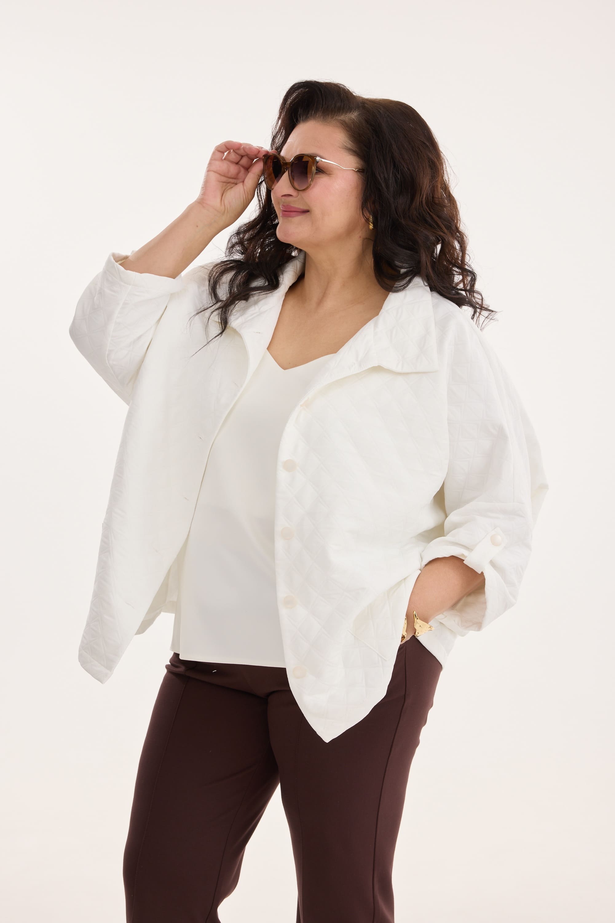 А864/1 Куртка Тира молочный для женщин большого размера с доставкой по Москве и России