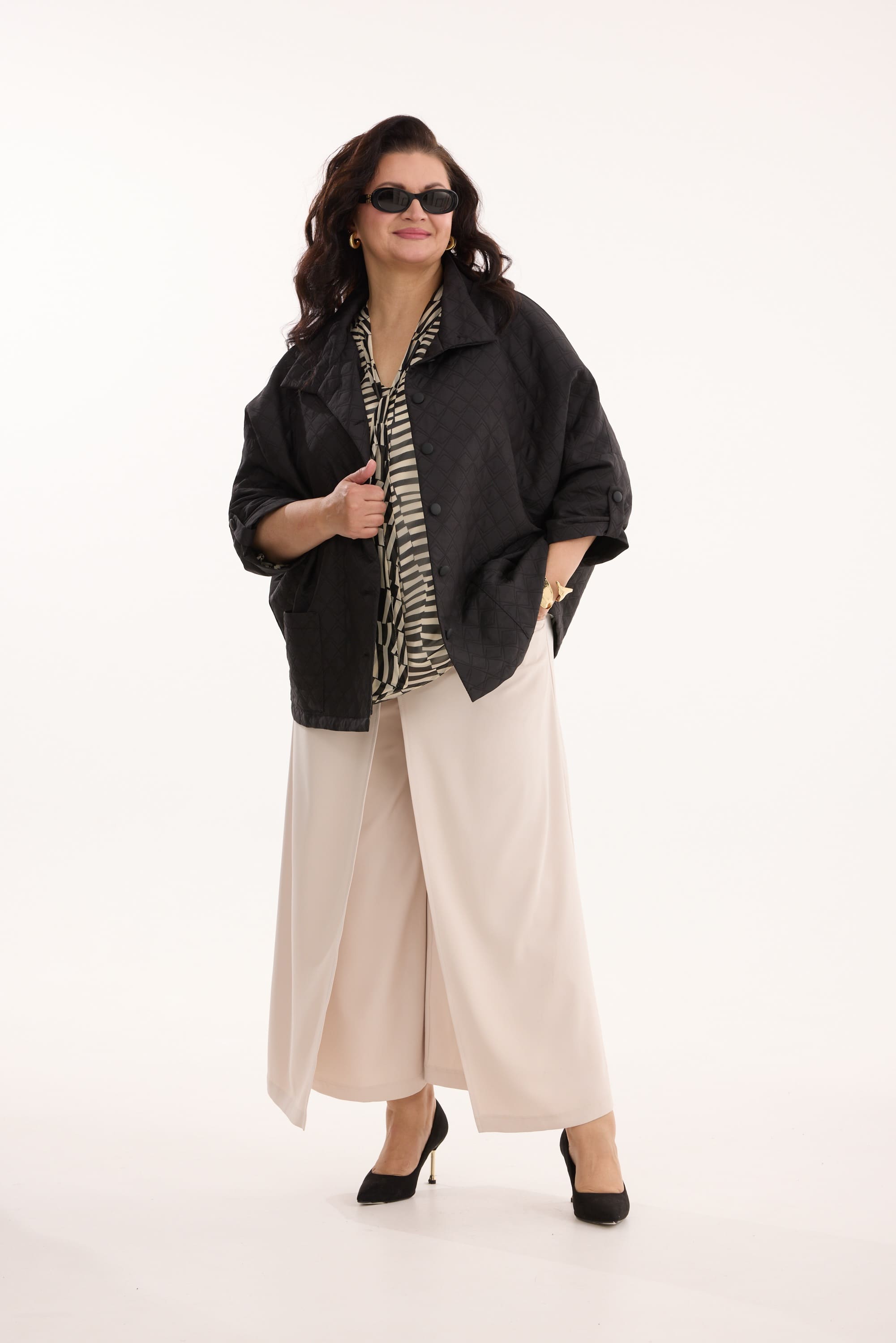 А864/1 Куртка Тира черный для женщин большого размера с доставкой по Москве и России