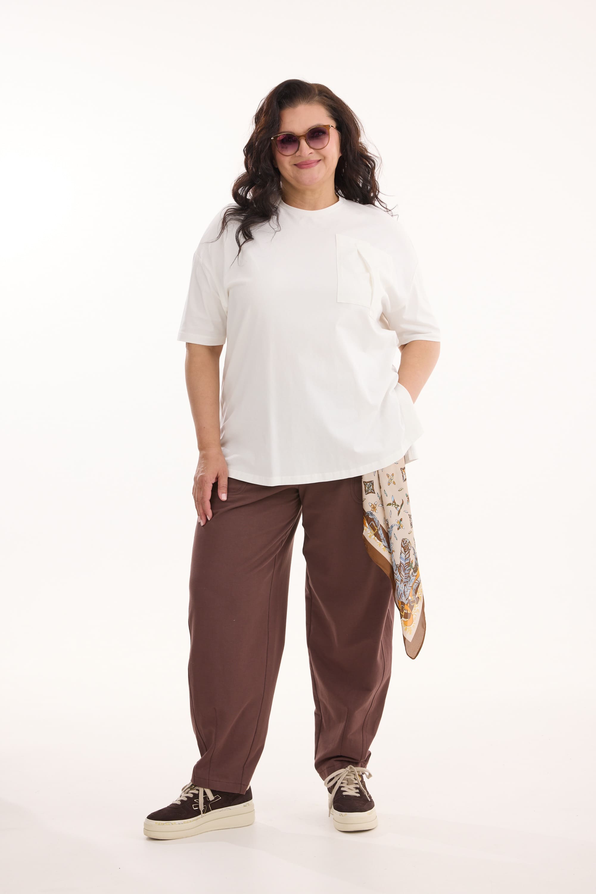 А1135/2- ка Брюки Мехико шоколад для женщин большого размера с доставкой по Москве и России