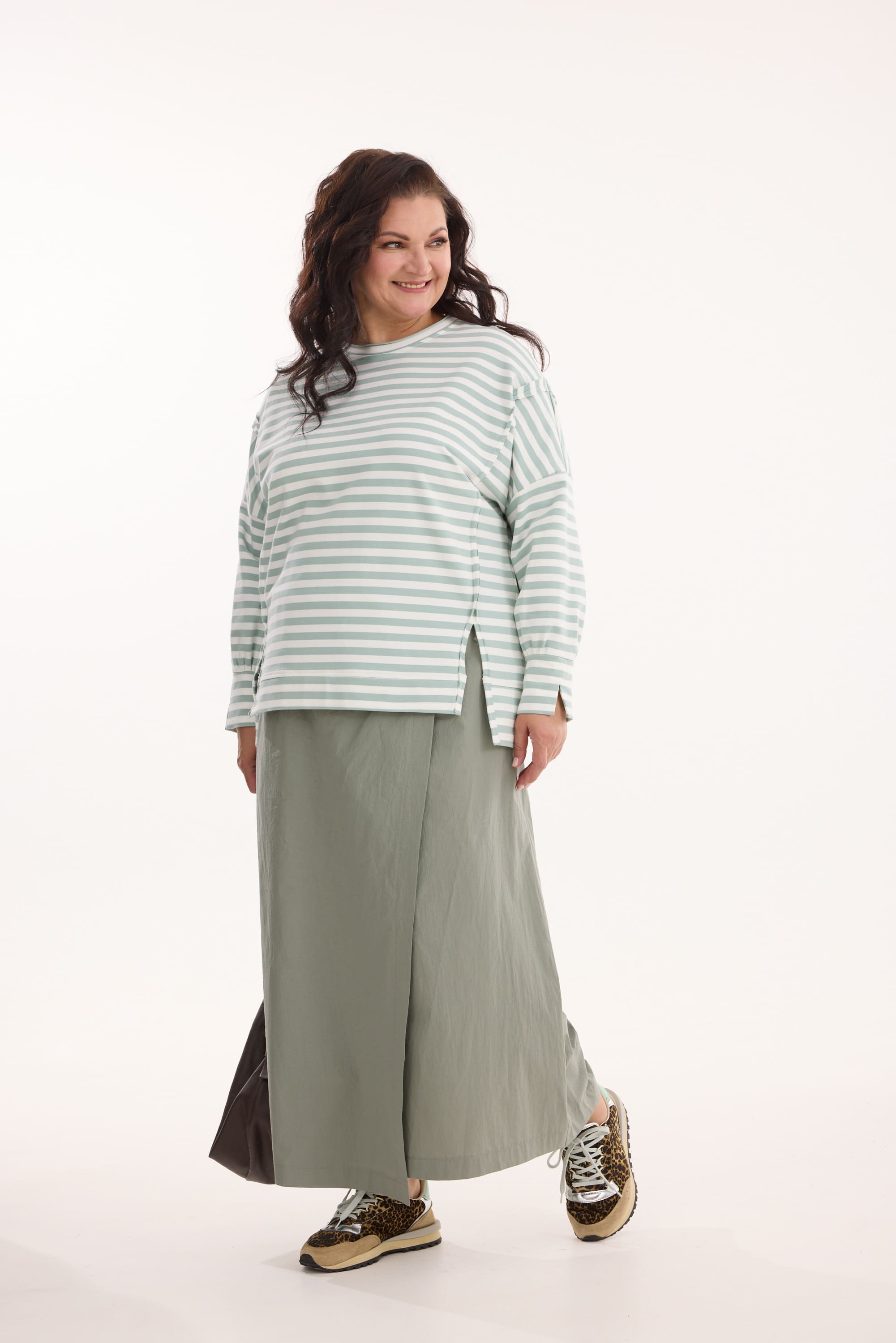 А1075 Брюки Паскаль шалфей для женщин большого размера с доставкой по Москве и России