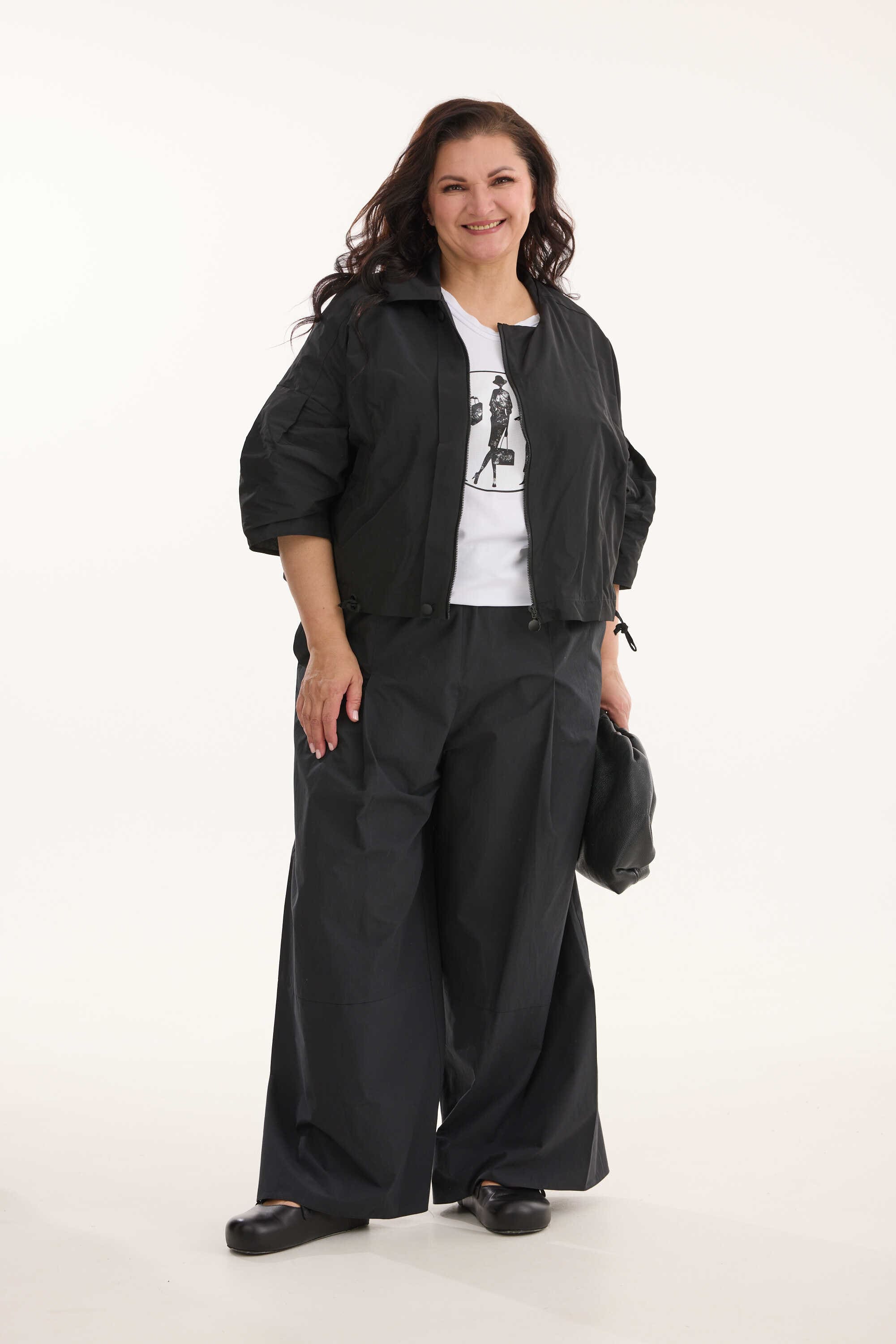 А1193 Брюки Серджио черный для женщин большого размера с доставкой по Москве и России