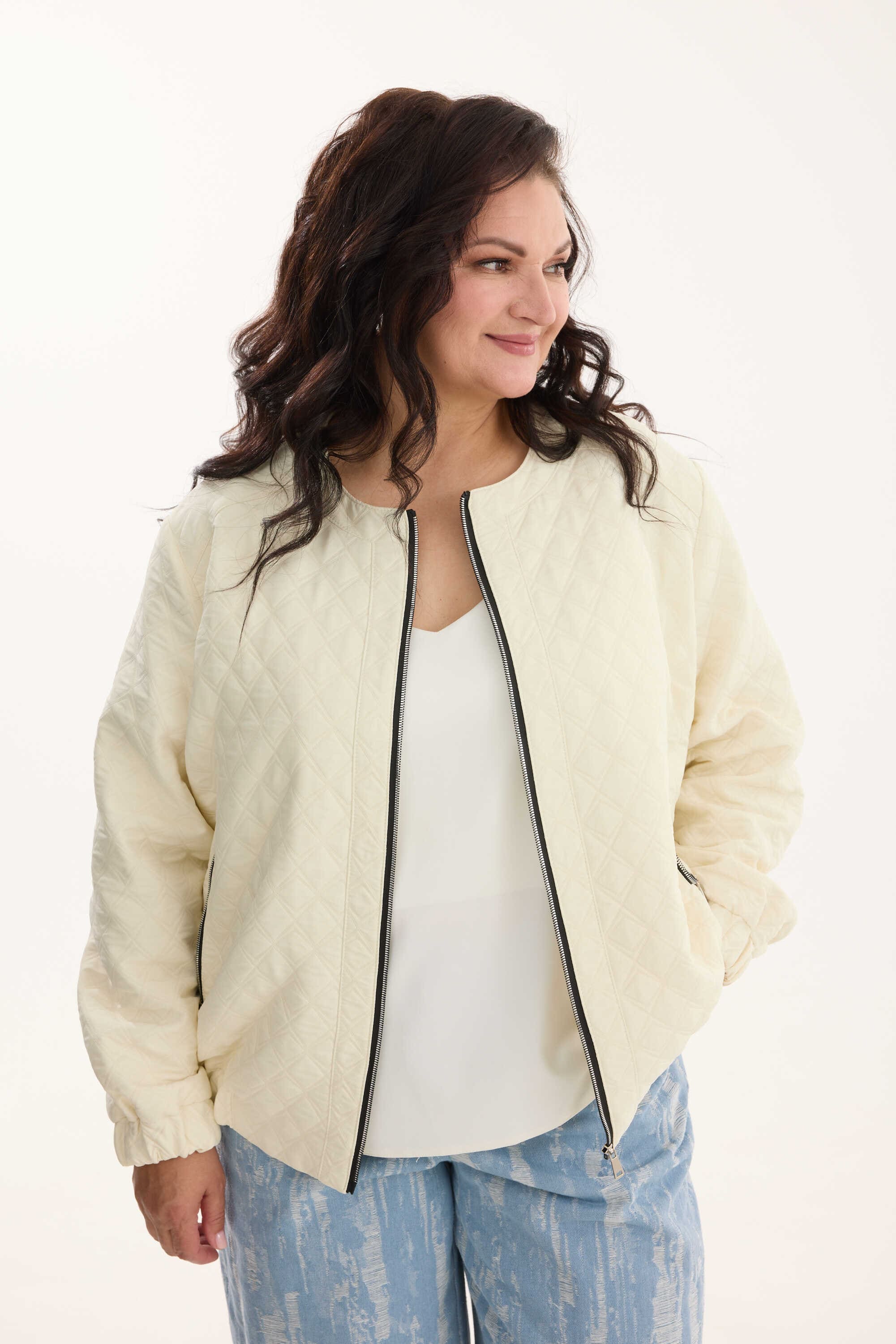 А1210 Бомбер Хоуп айвори для женщин большого размера с доставкой по Москве и России