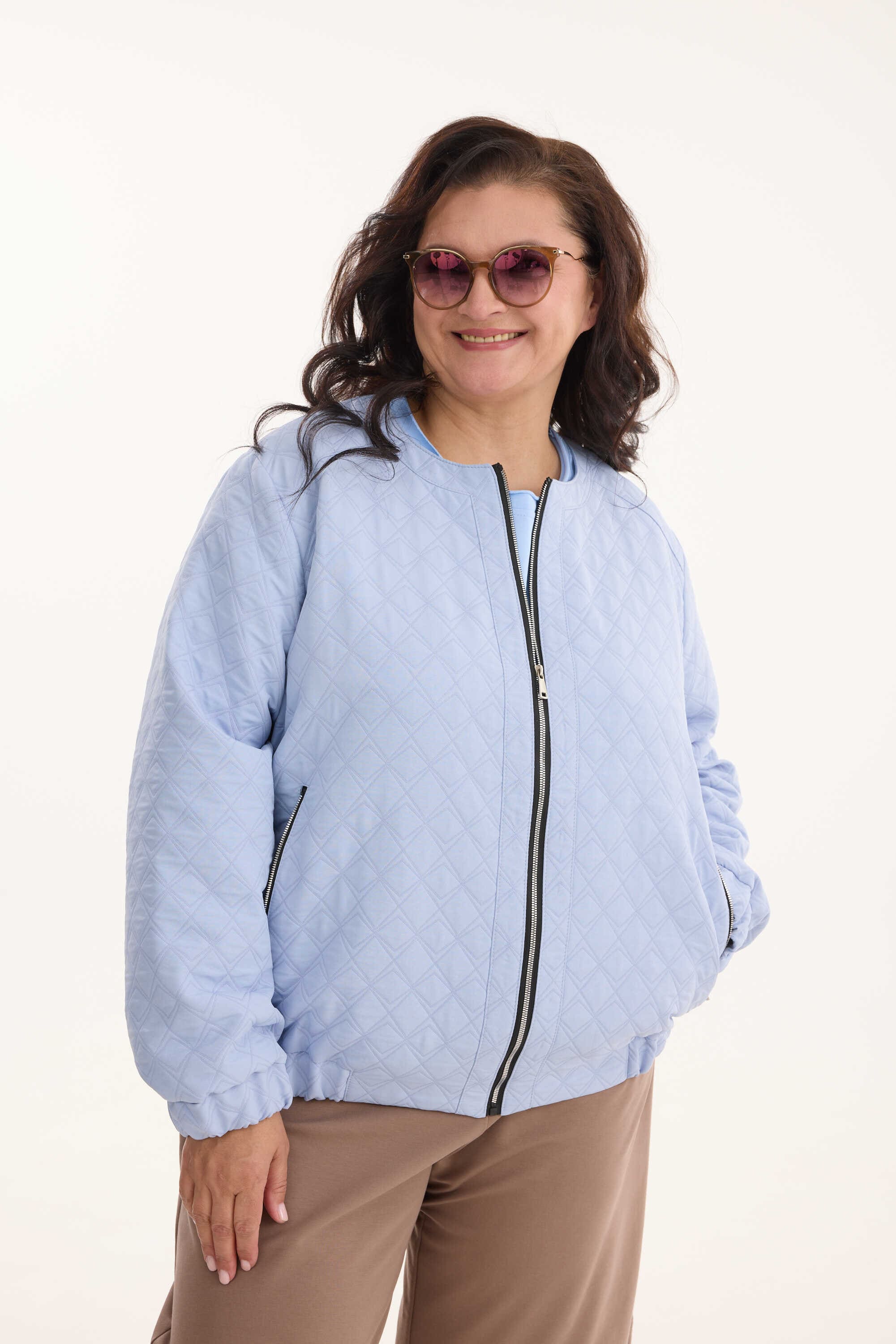 А1210 Бомбер Хоуп голубой для женщин большого размера с доставкой по Москве и России