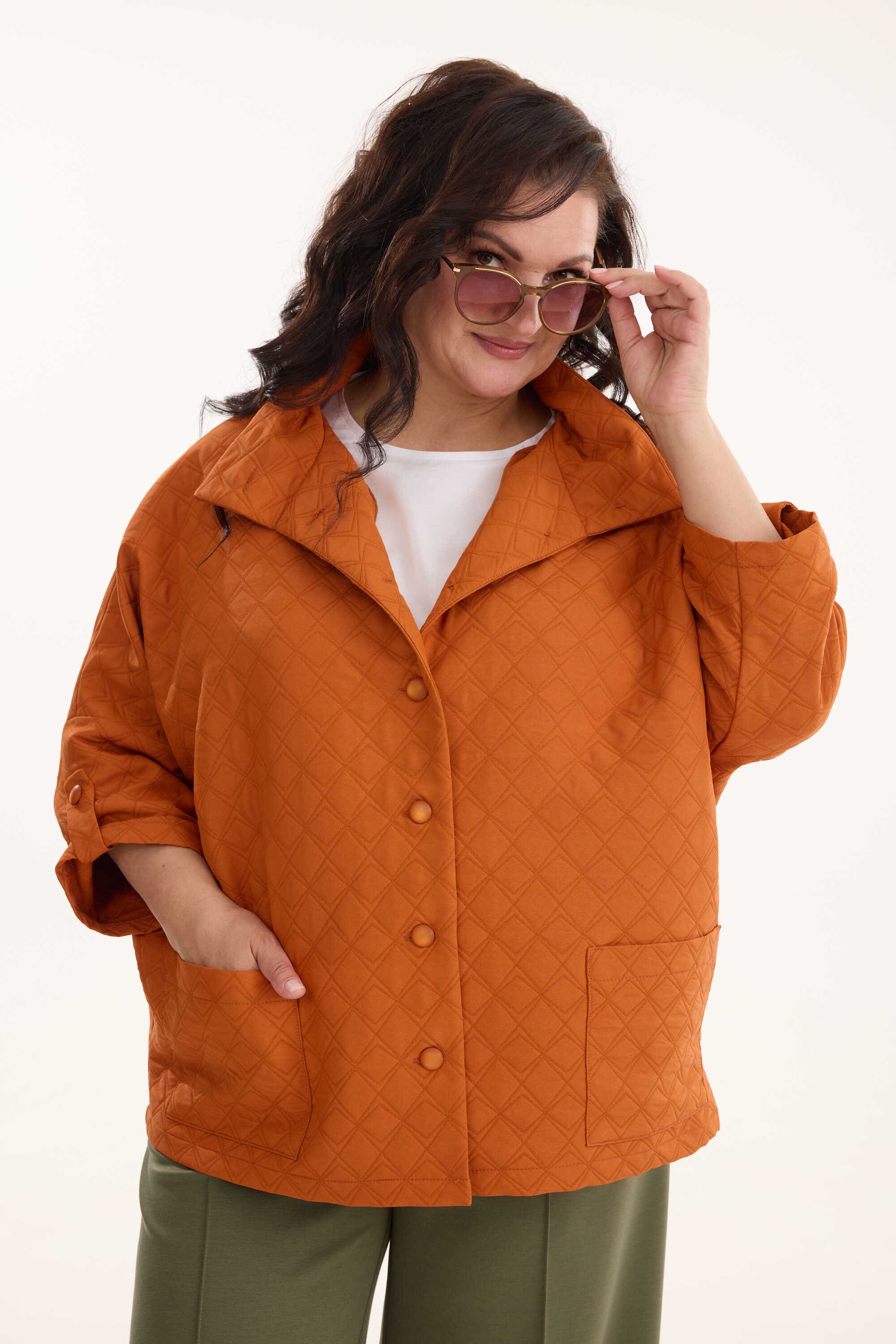 А864/1 Куртка Тира терракотовый для женщин большого размера с доставкой по Москве и России