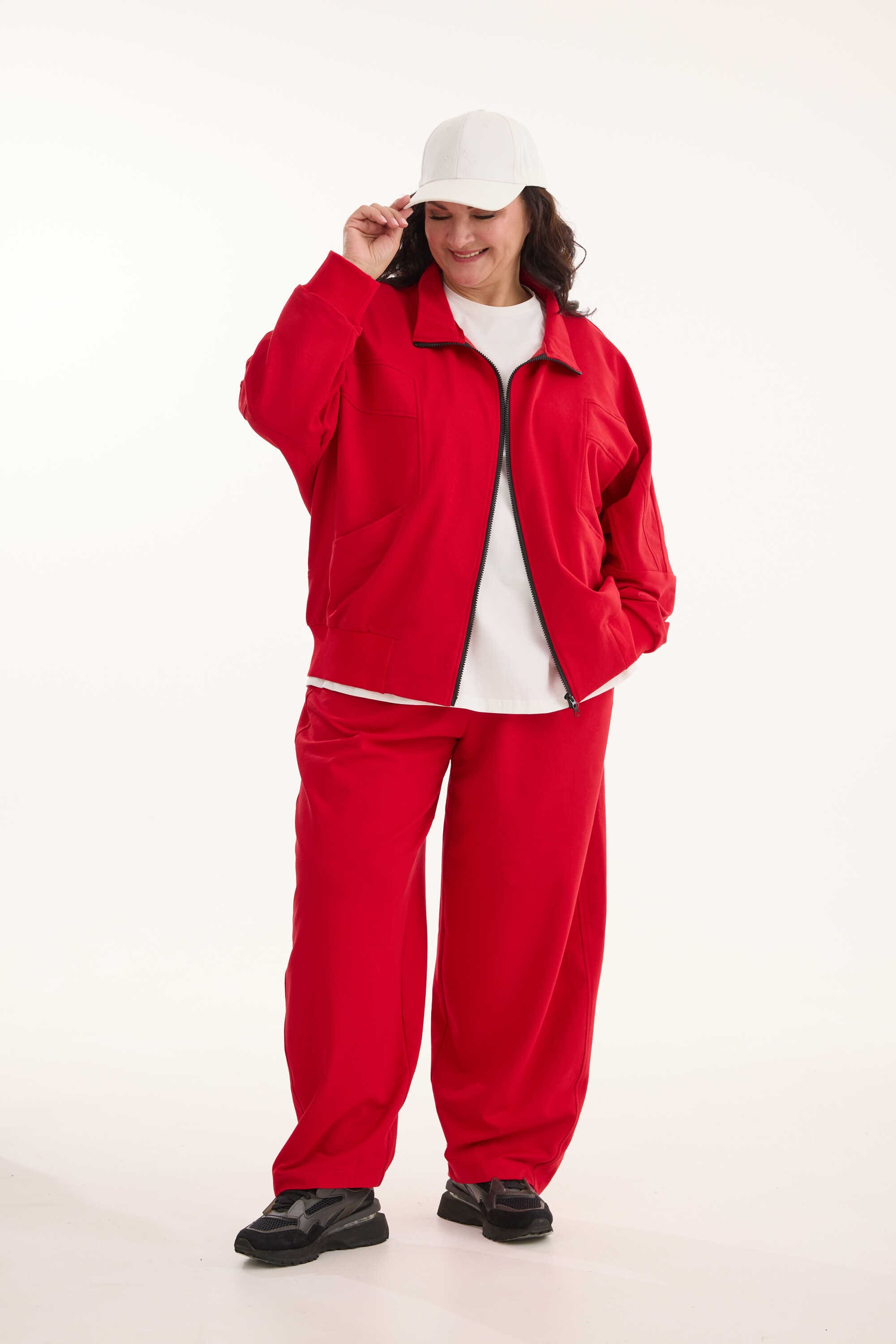 А1200 Костюм Сантана  красный для женщин большого размера с доставкой по Москве и России