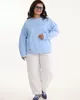 А1171 Свитшот Краков голубой для женщин большого размера с доставкой по Москве и России