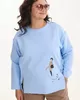 А1156 Свитшот Найла голубой для женщин большого размера с доставкой по Москве и России